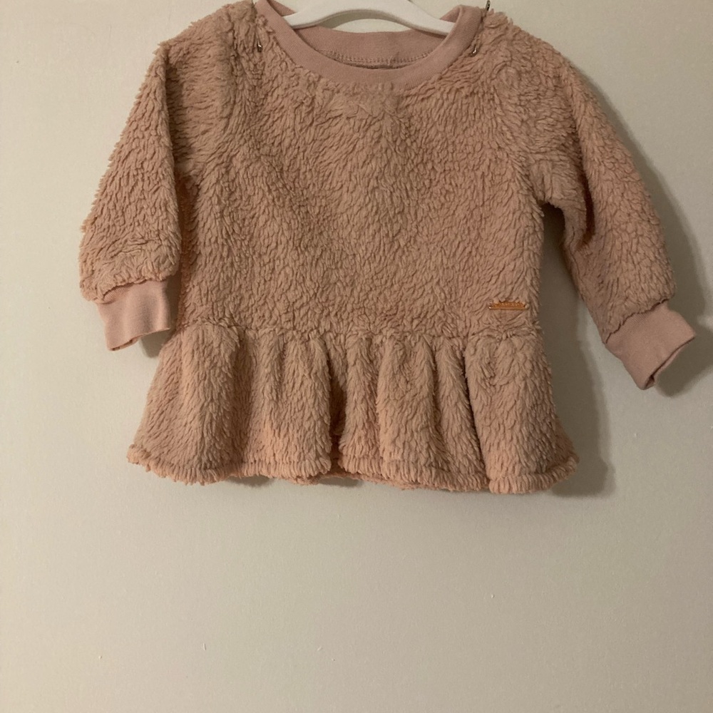 Tahari Pink Sweater Plush Peplum